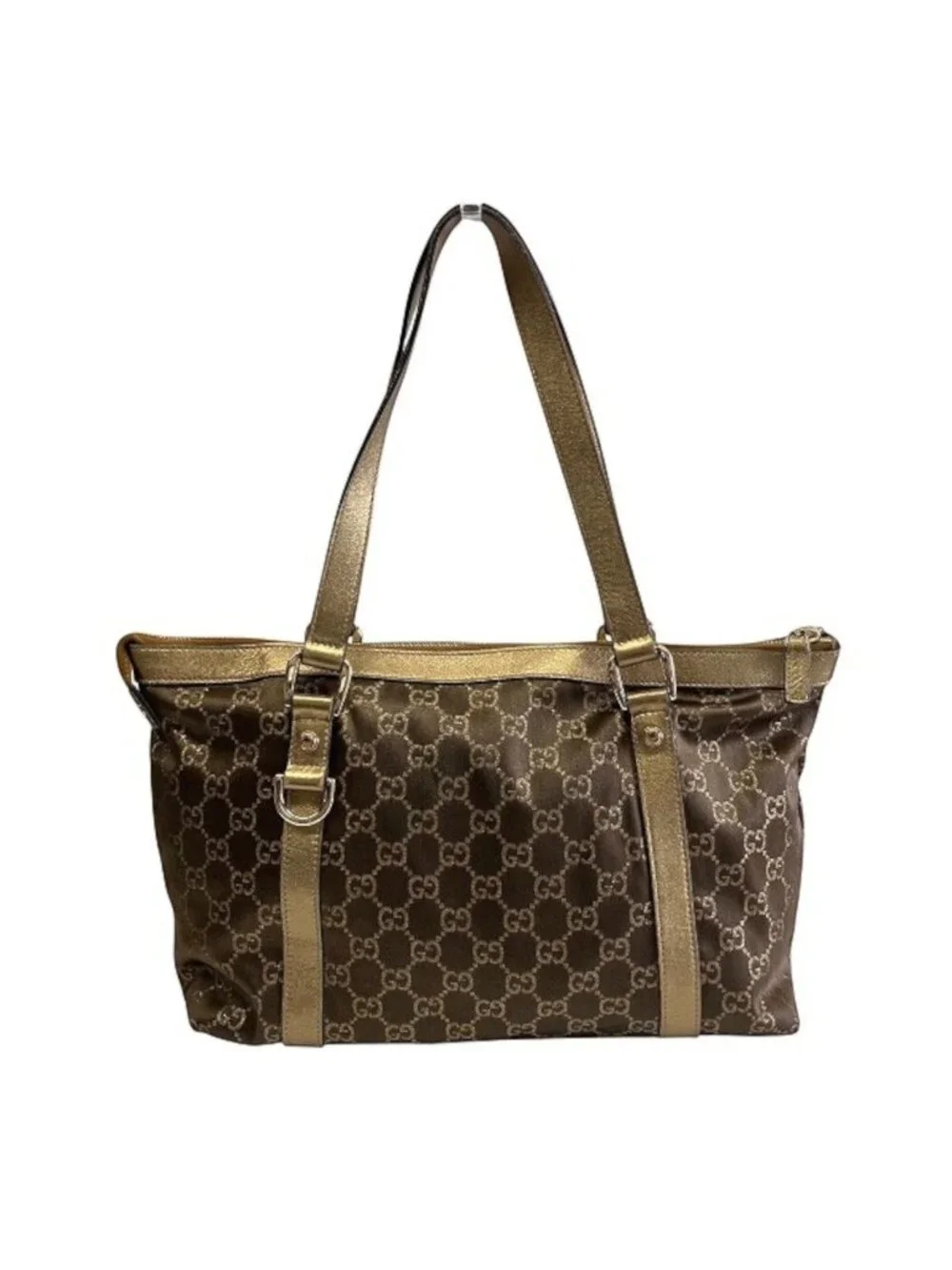 Gucci Abbey Handbag Leather GG Canvas